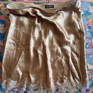 J. Crew Metallic Gold Skirt with Lace Detail